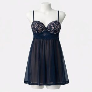 Daisy Fuentes Navy Lace Chemise